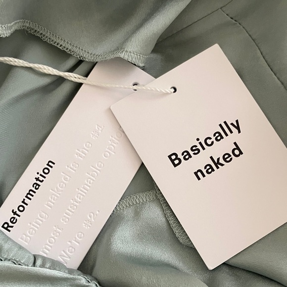 Reformation Women’s Tosca Silk Maxi Dress Aquamarine. Sz 12. NWT - Picture 9 of 11